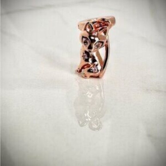 Rose Gold Cat Charm with Crystals - Picture 4 of 4